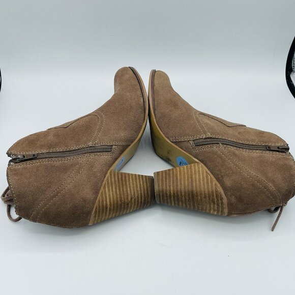 Steve Madden Shoes Womens 7.5 M Brown Suede Leather Cian Bootie Western Fringe - Picture 9 of 12